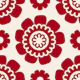 Simple daisy flowers pattern, red/ 3204B