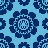 Simple daisy flowers pattern, blue / 3204E carta da parati