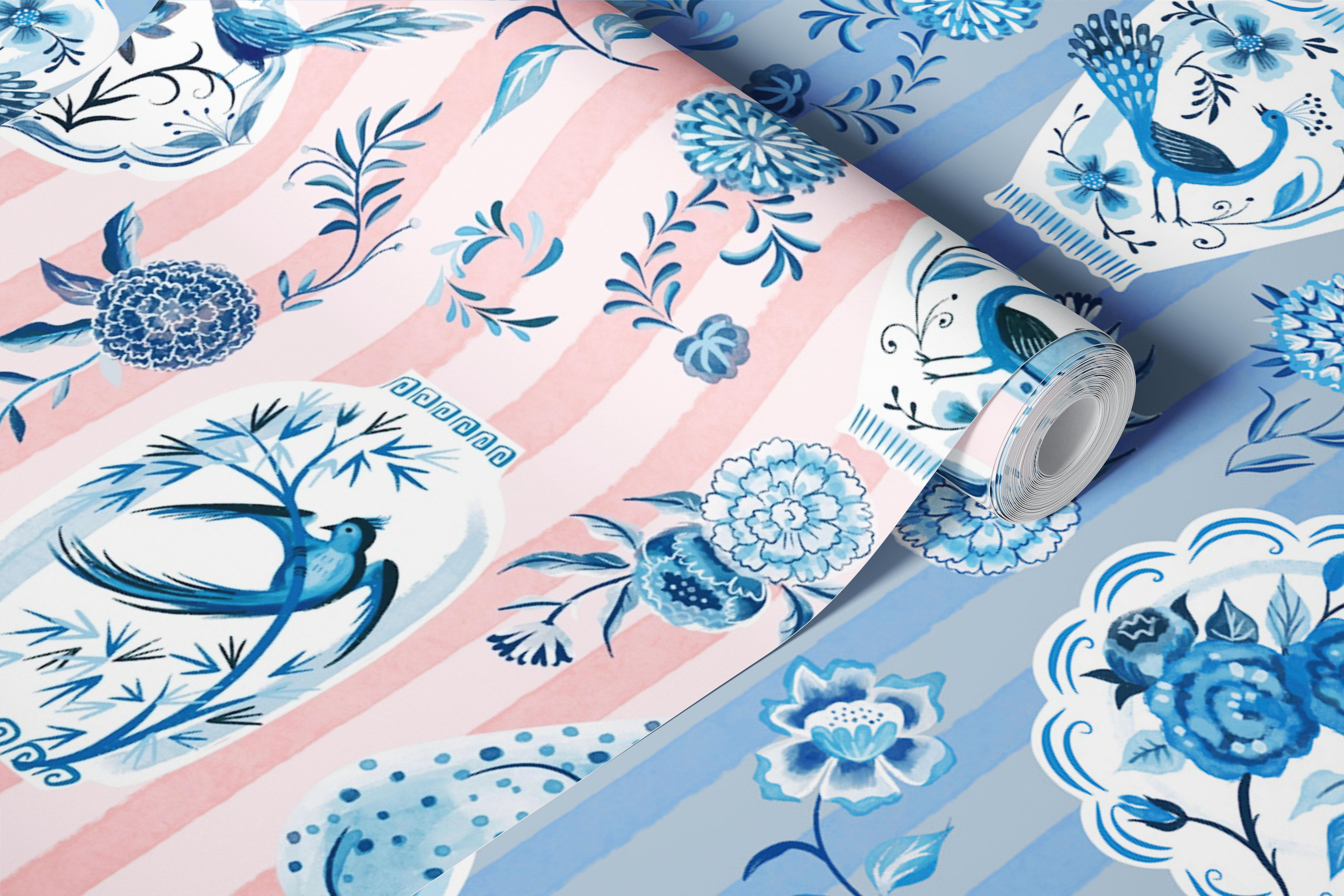 Chinoiserie porcelain tapet i et rom