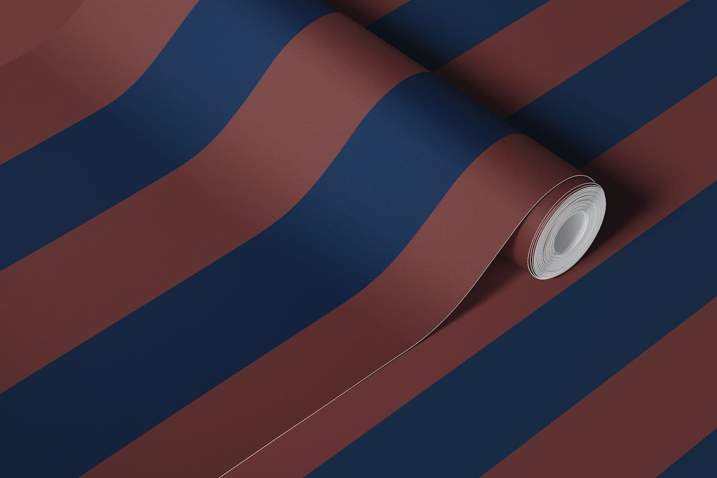 Blue Brown Stripes Bold wallpaper roll