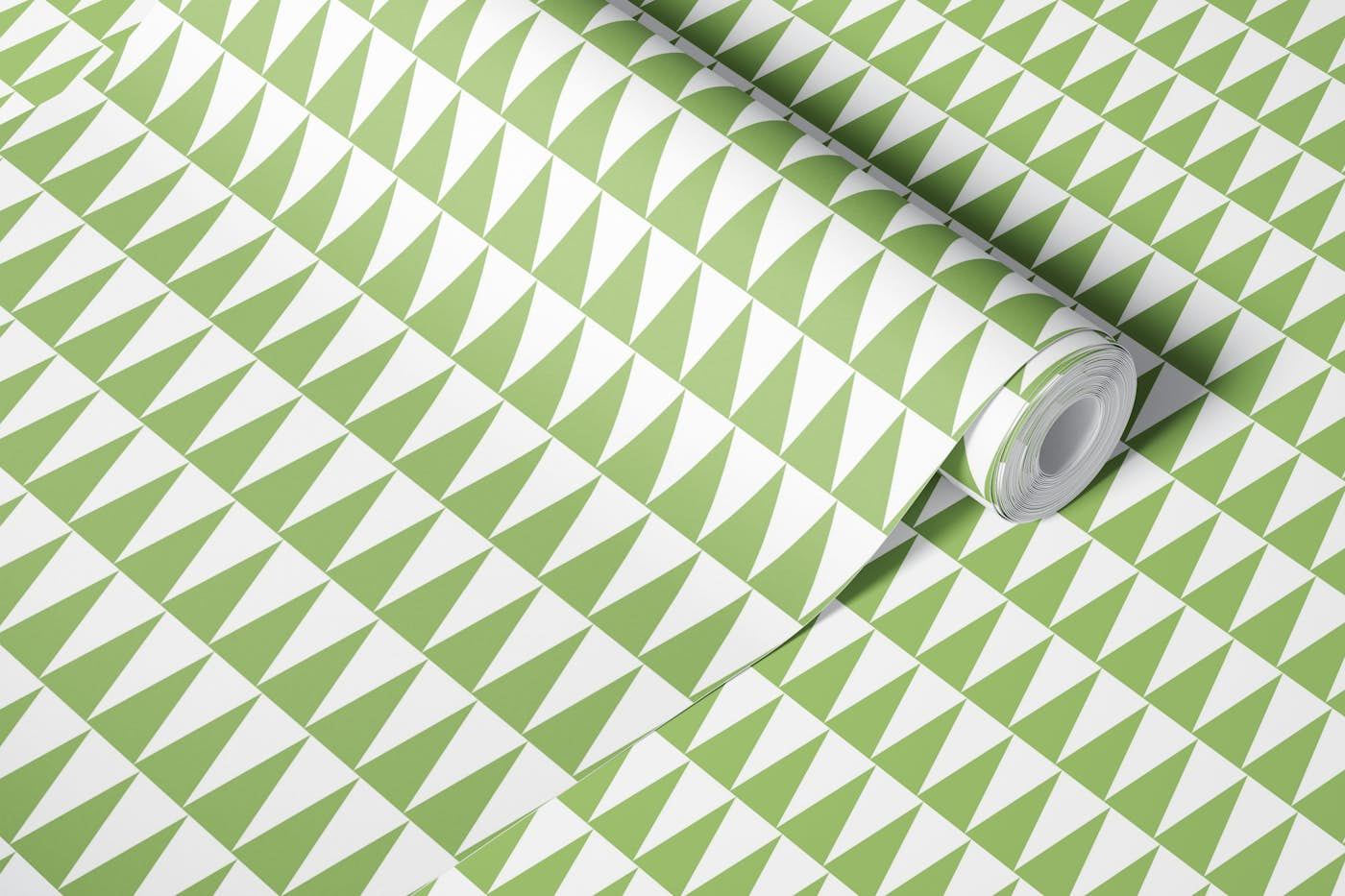 Triangle Soft Green wallpaper roll