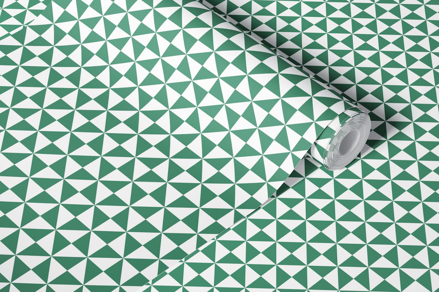 Green Triangle Pattern wallpaper roll