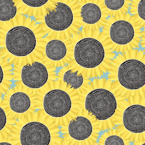 Yellow and blue sunflowers