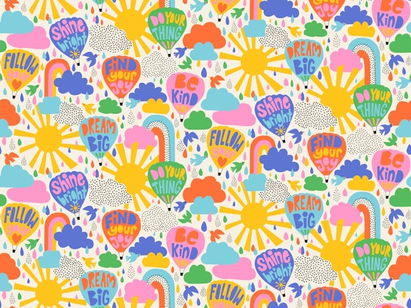 Happy Hot Air Balloons with Positive Messages