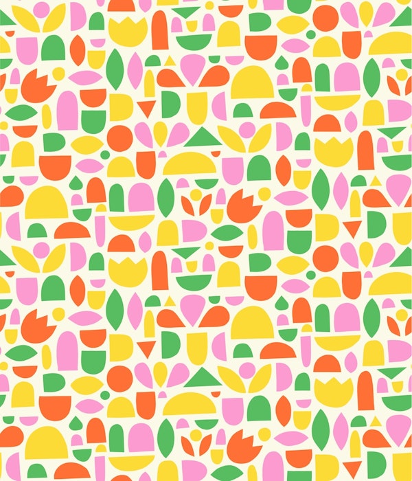 Multicolor Collage Abstract Retro Shapes