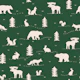 Forest Animals Silhouettes - Green White