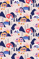 Camping Adventures Trailers in Nature Sunset tapete