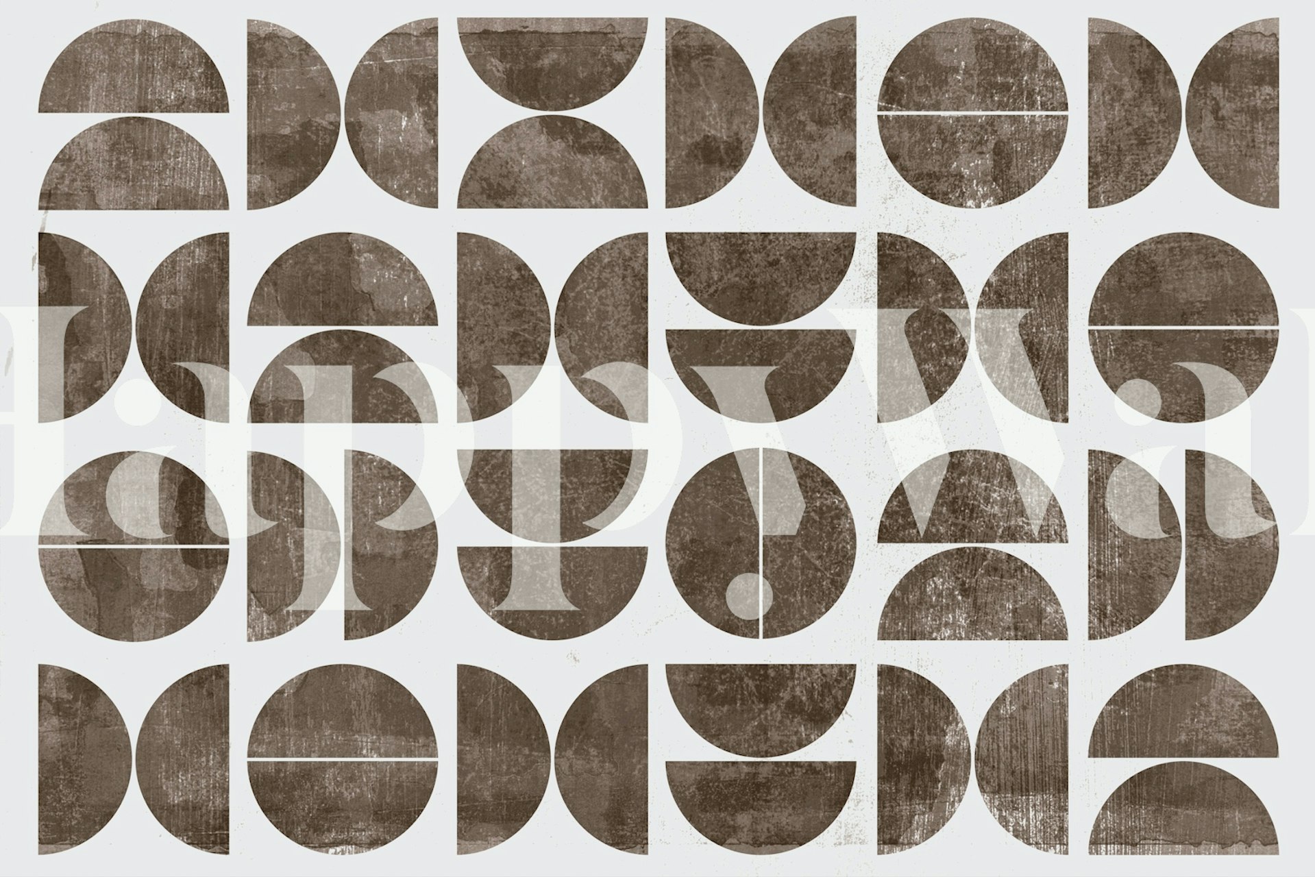 Geometric pattern in brown tones, mid-century modern wallpaper