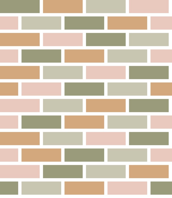 Bricks PATTERN 1 warm shades of pink