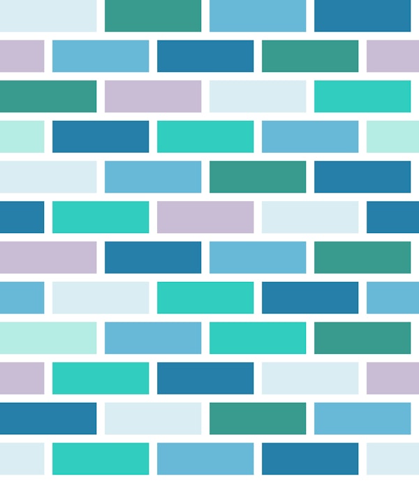 Bricks PATTERN 4 shades of blue