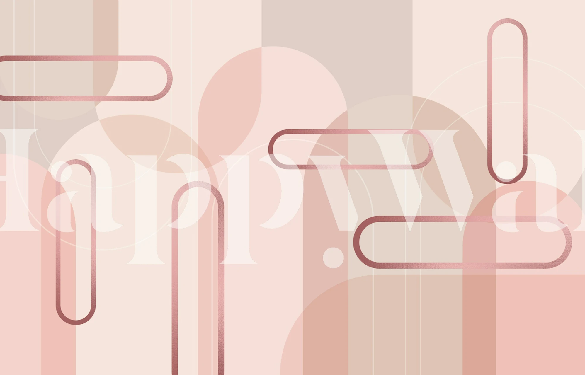 Abstract shapes in pink hues and soft tones wallpaper