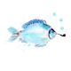 funny watercolor fish with pipe
