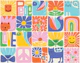 Happy Rainbow Checkerboard Modern Folk Art