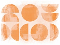 Modern Orange Mid-Century Bauhaus Geo wallpaper