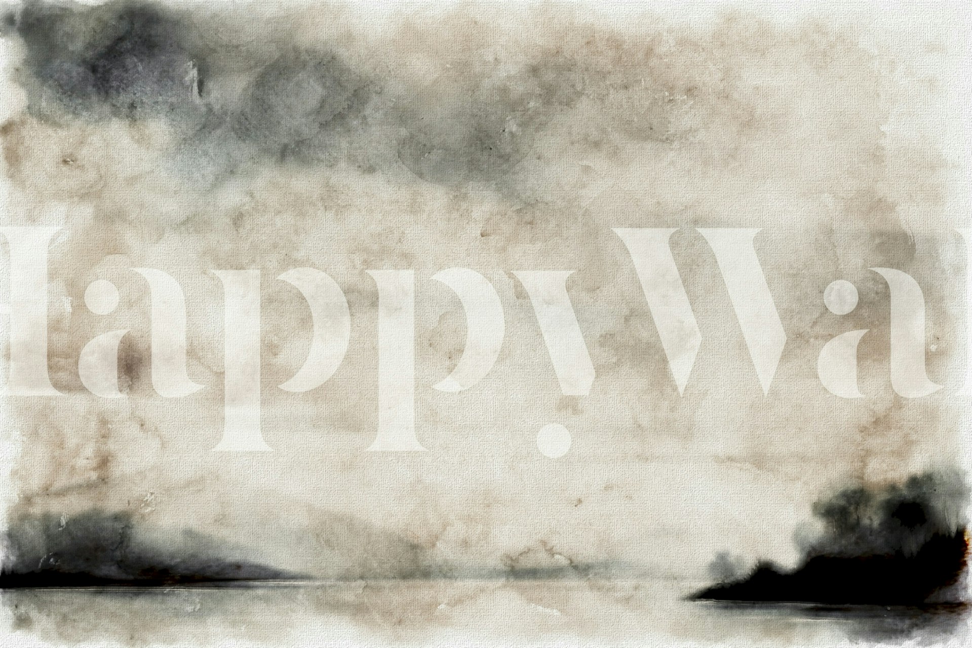 Watercolor landscape with soft gray and brown hues wallpaper