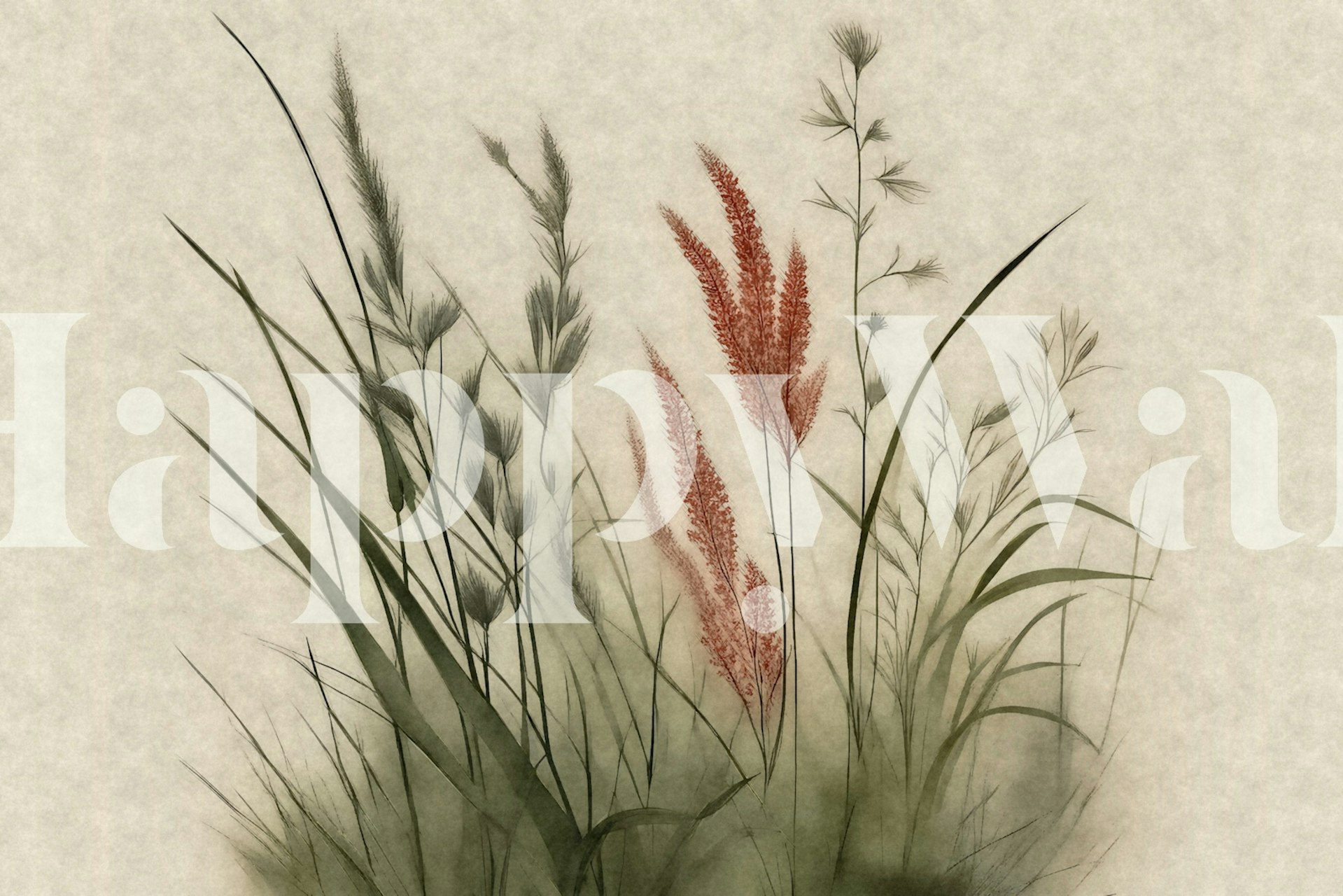 Papel de parede Scandinavian Grass Meadow em um quarto