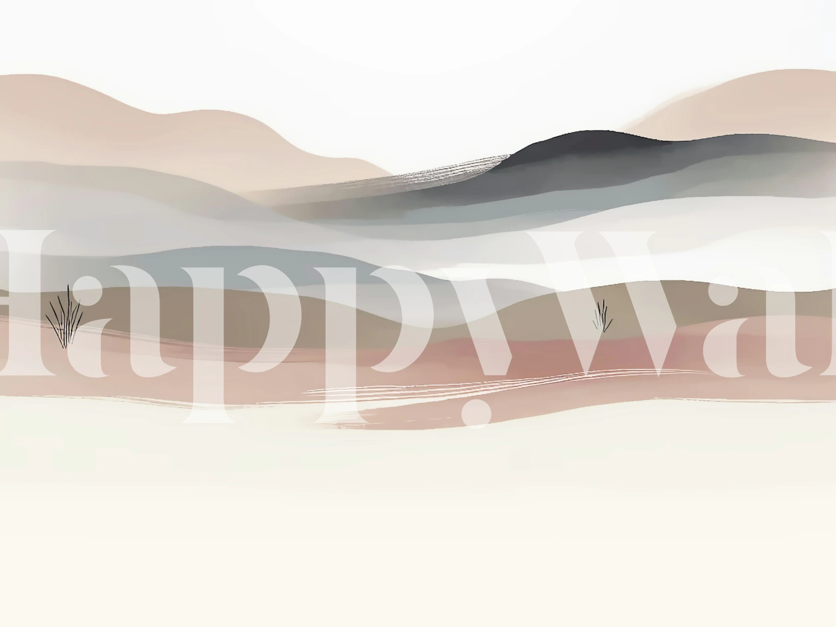 Soft Pastel 80s Horizon behang in een kamer