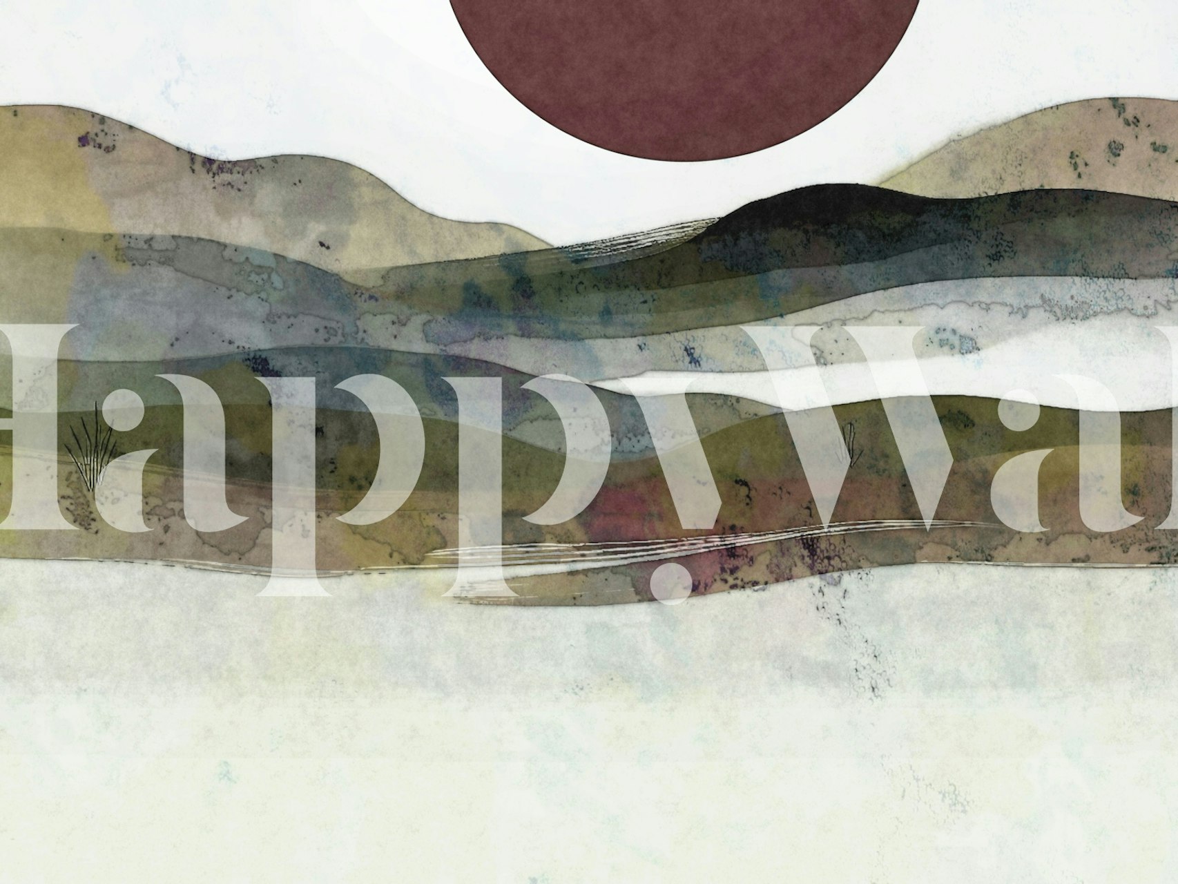 Moody 80s Horizon wallpaper in a room