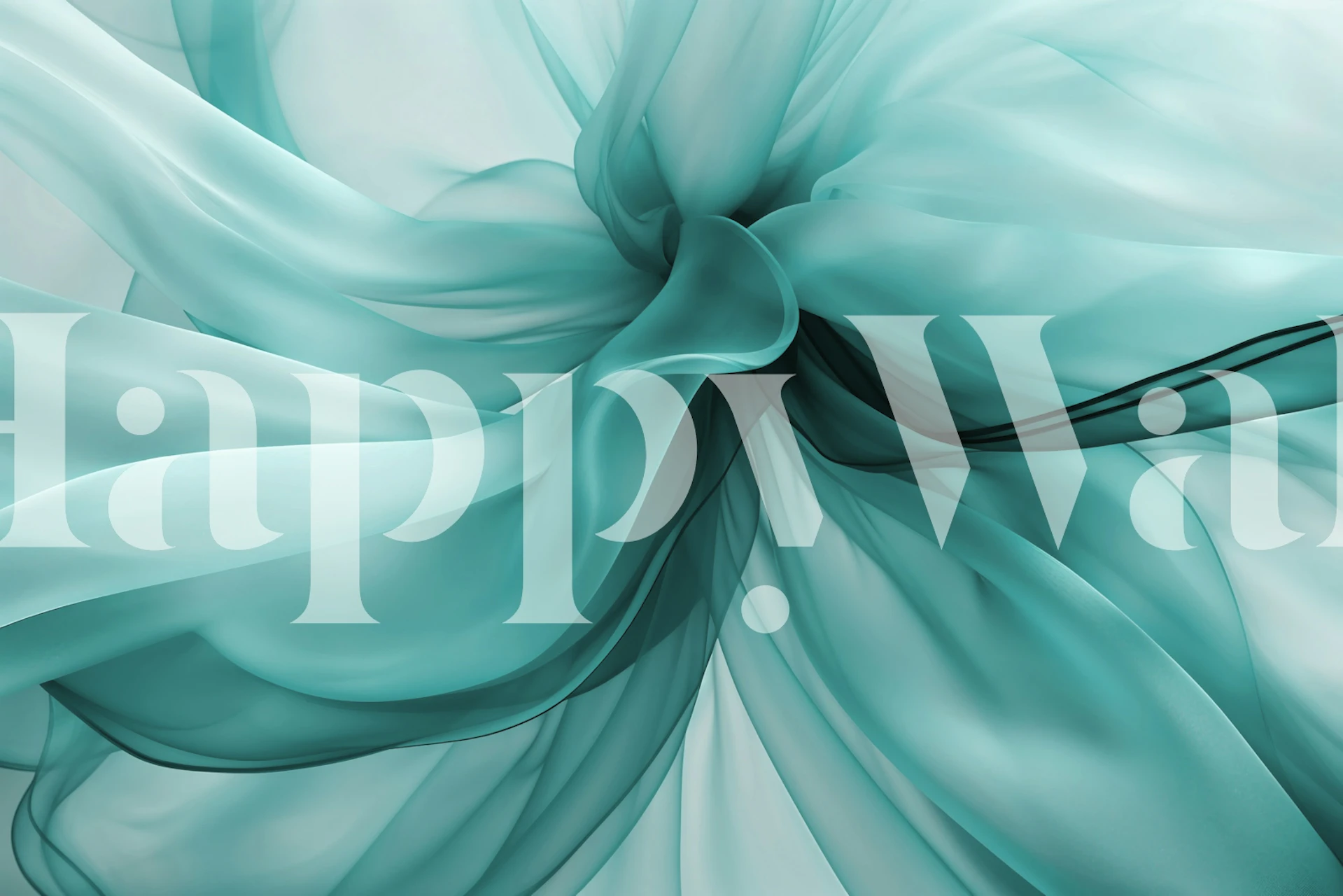Tranquil Flow Abstract teal tapeta w pokoju