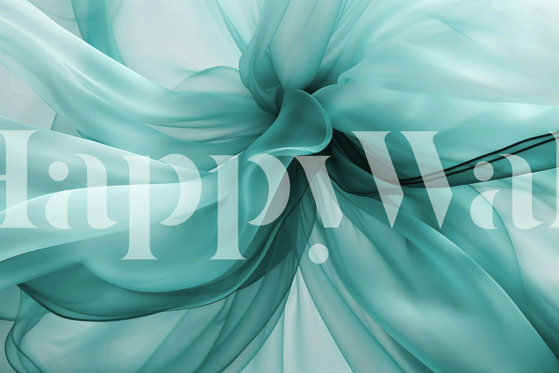 Tranquil Flow Abstract teal papel tapiz en la habitación