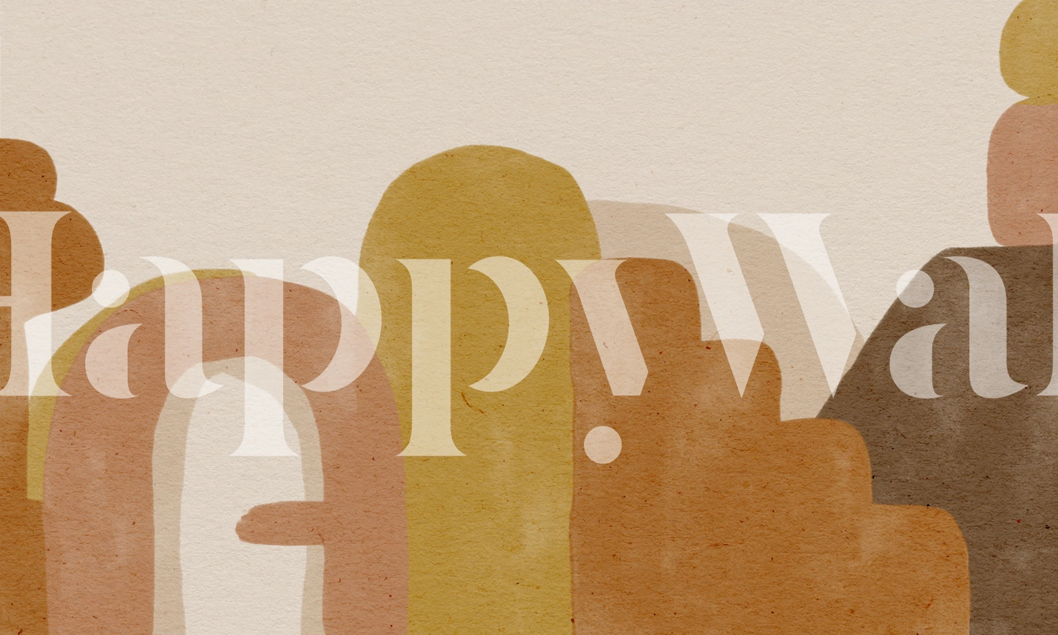 Playful abstract boho kids mural i et barnerom