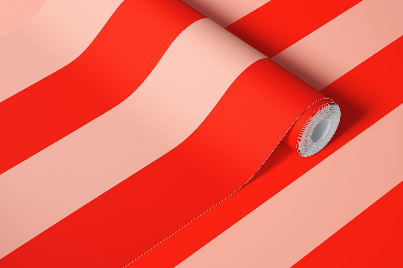 Circus stripes pink red wallpaper roll