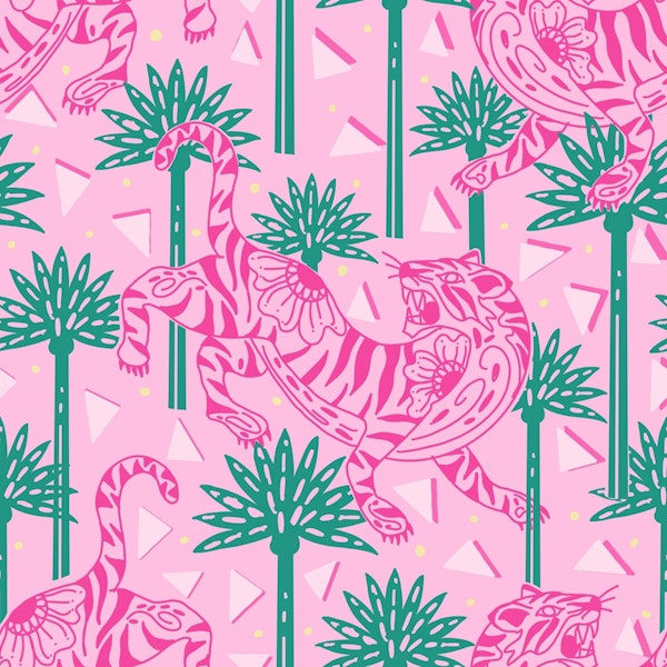 Preppy pink tiger roar