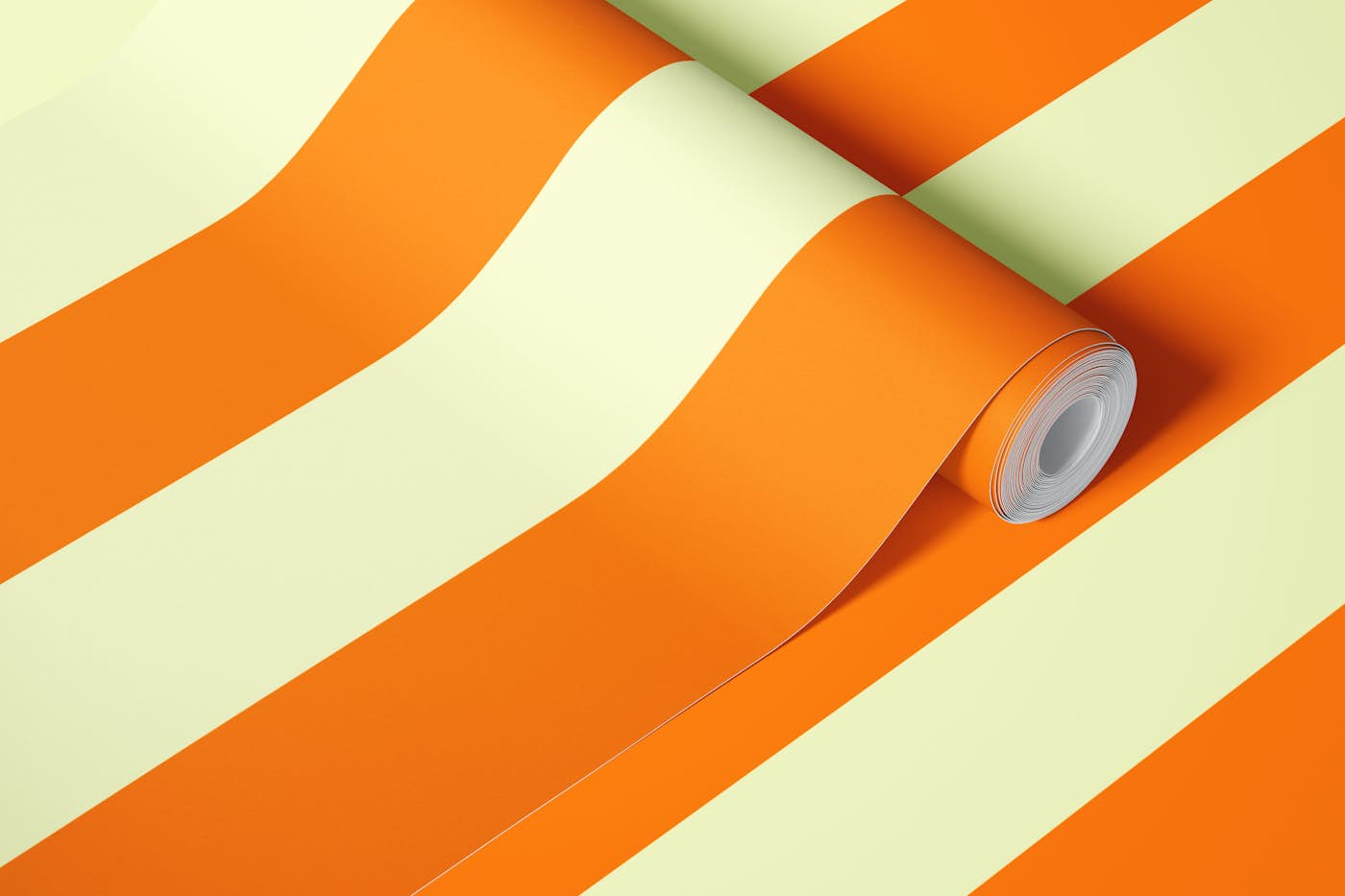 Circus stripes yellow orange wallpaper roll