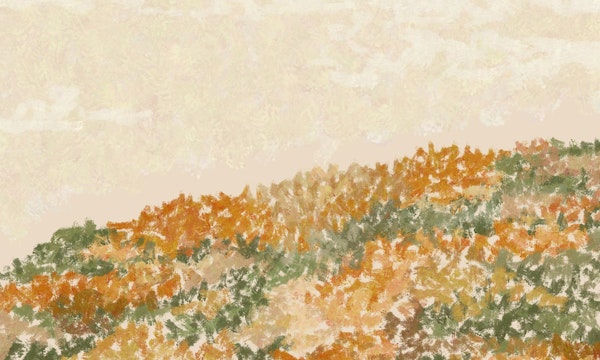 Springtime abstract landscape mural