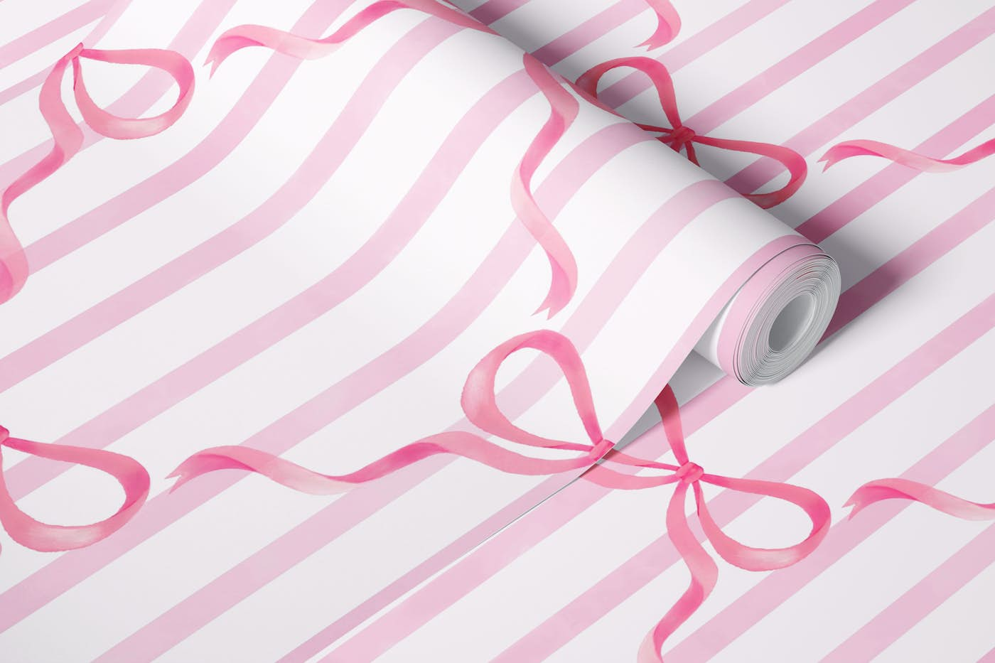 Pink Coquette Stripes wallpaper roll