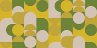 Bauhaus Circles - Green Yellow Olive Cream wallpaper