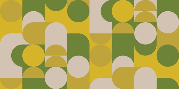 Bauhaus Circles - Green Yellow Olive Cream