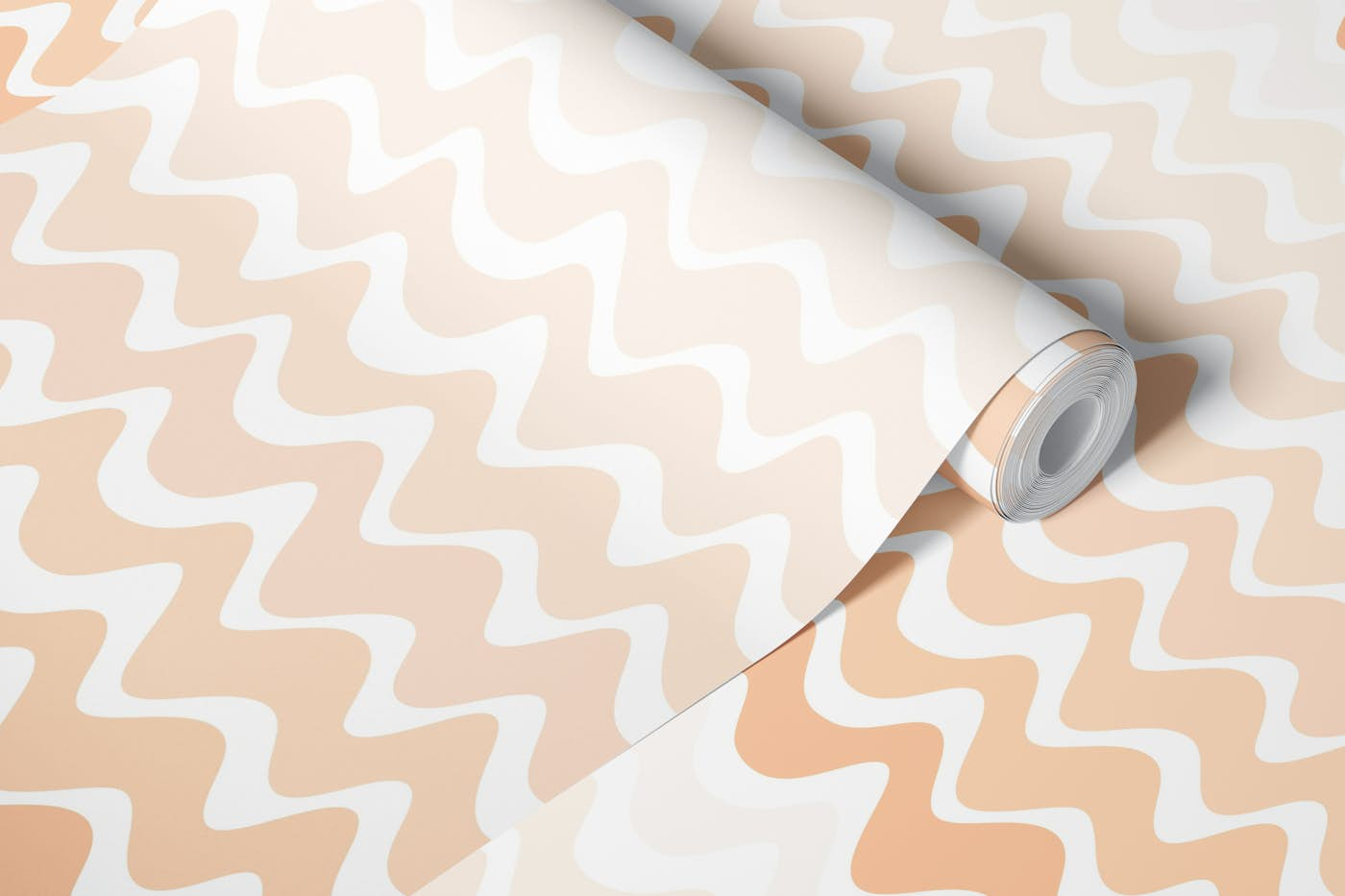 Gradient Waves - Deep Peach wallpaper roll