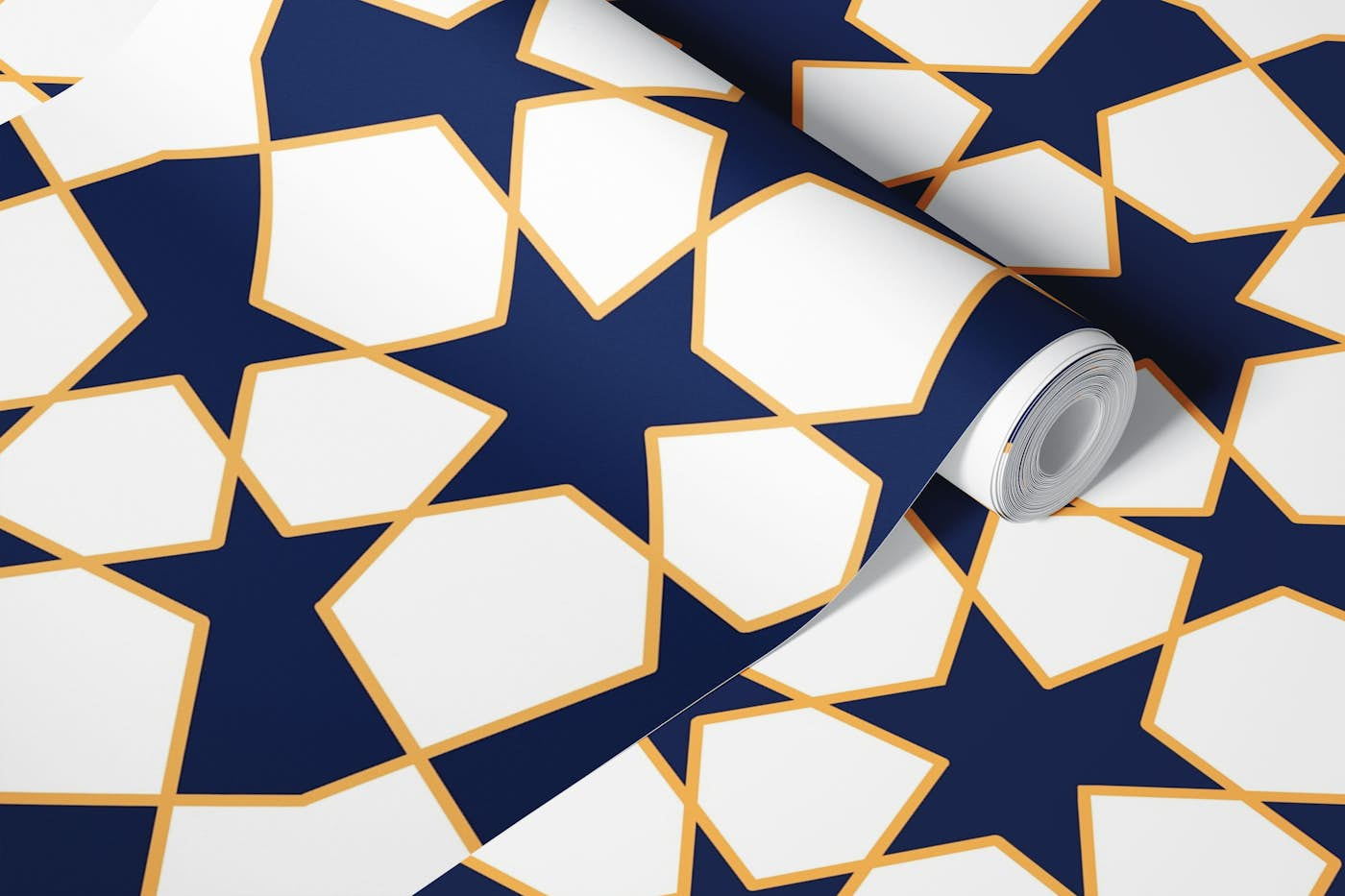 Arabesque art style 9 navy wallpaper roll