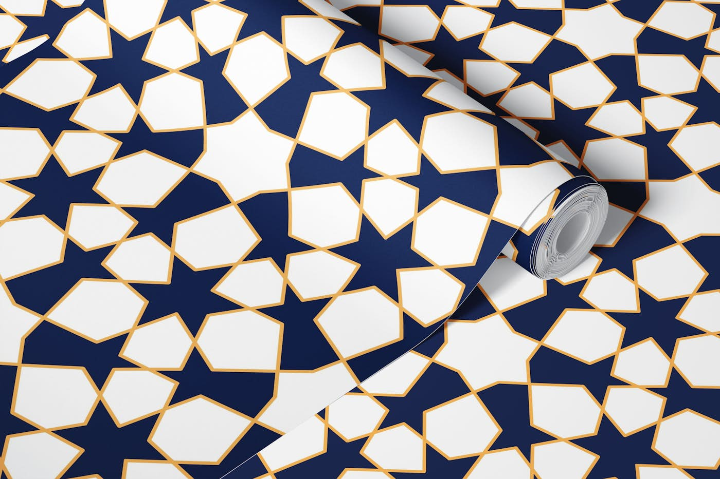 Arabesque art style 9 navy smaller wallpaper roll