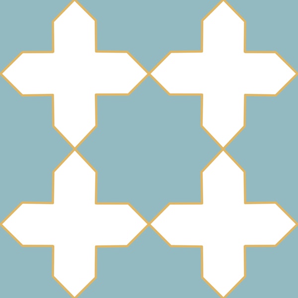 Arabesque art style 10 pale blue and gold