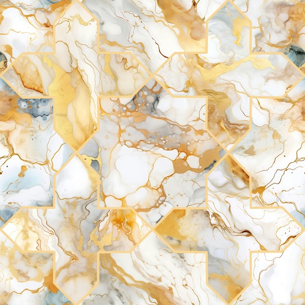 Arabesque art style 10 gold marble