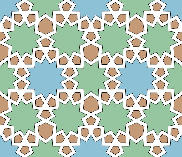 Arabesque art style 11 blue green brown
