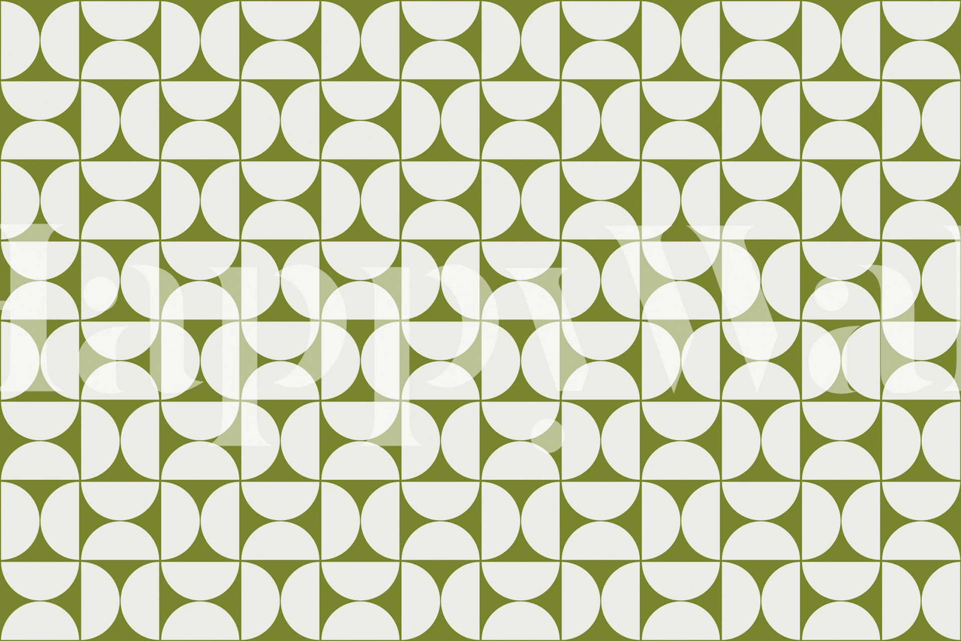 Geometric pattern with green and white shapes wallpaper