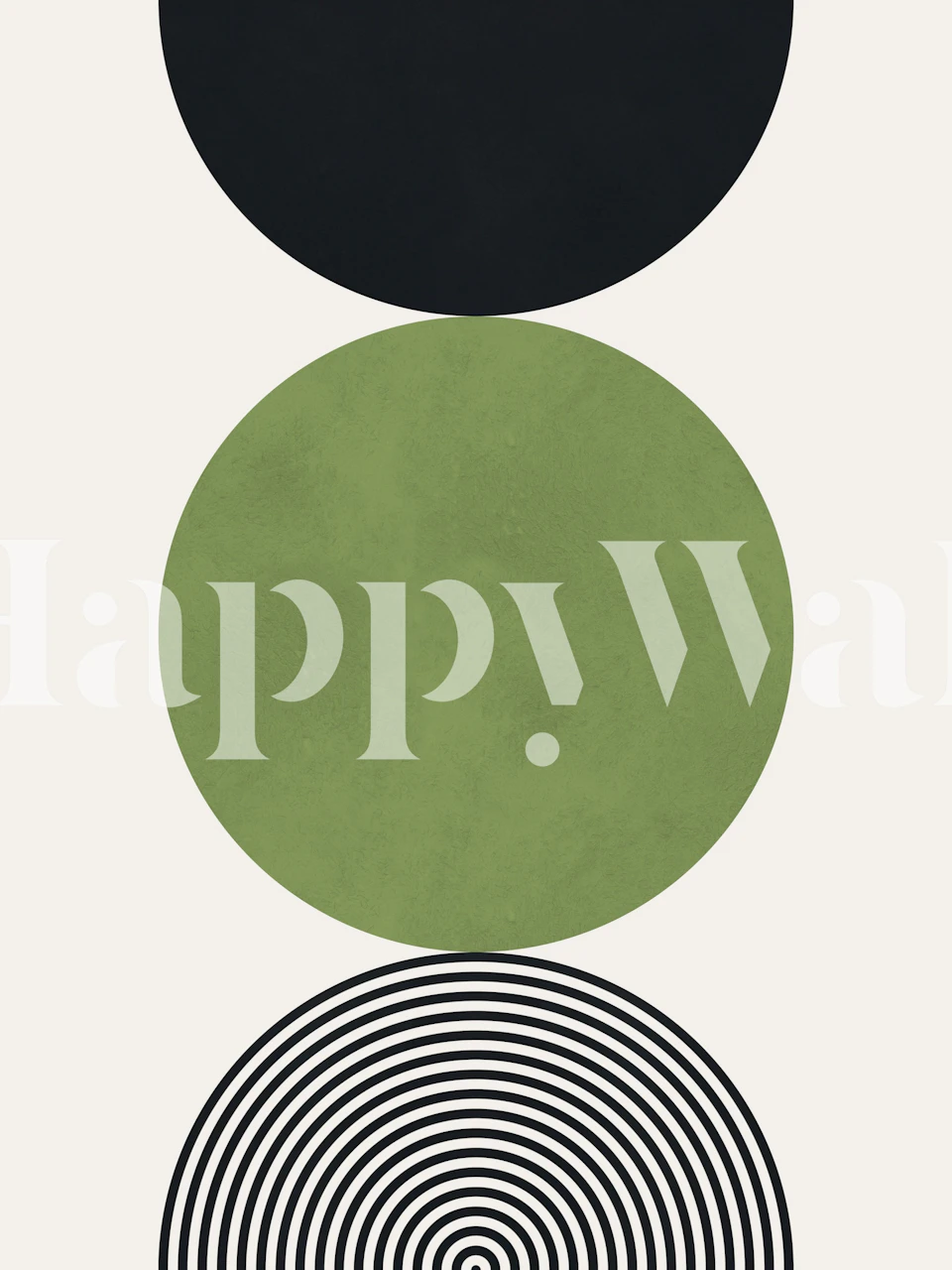 Circles and semicircles wallpaper in a room