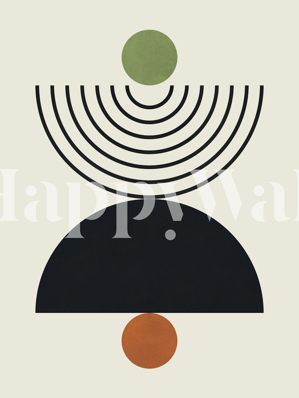 Circles and semicircles tapet i et rom