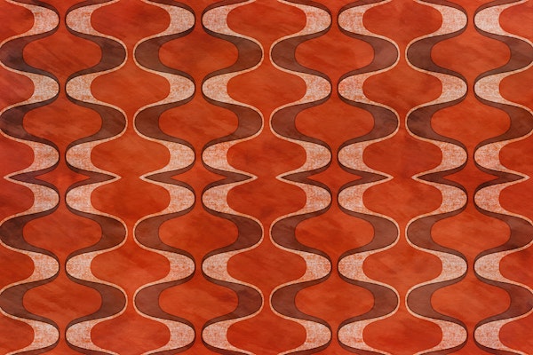 Moody Orange Tan 70s Groovy Geometry