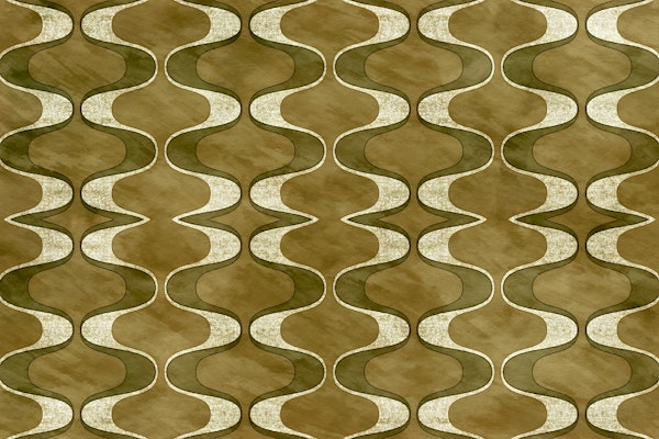 Moody Green Tan 70s Groovy Geometry