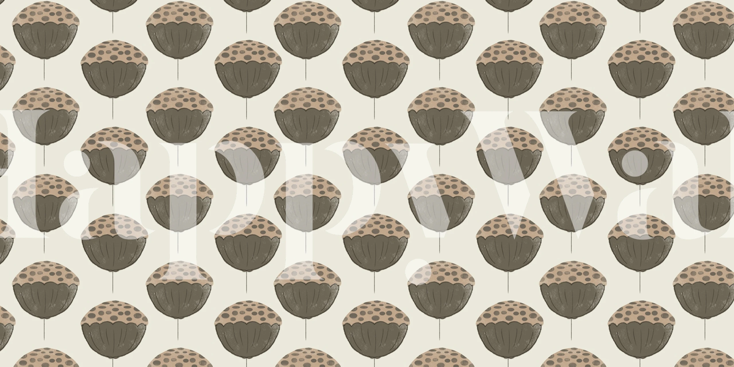 Mid Century Flower Oasis wallpaper design