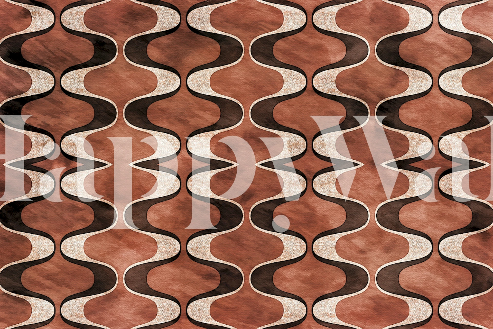 Moody earthy 70s groovy geometrie Tapetdesign