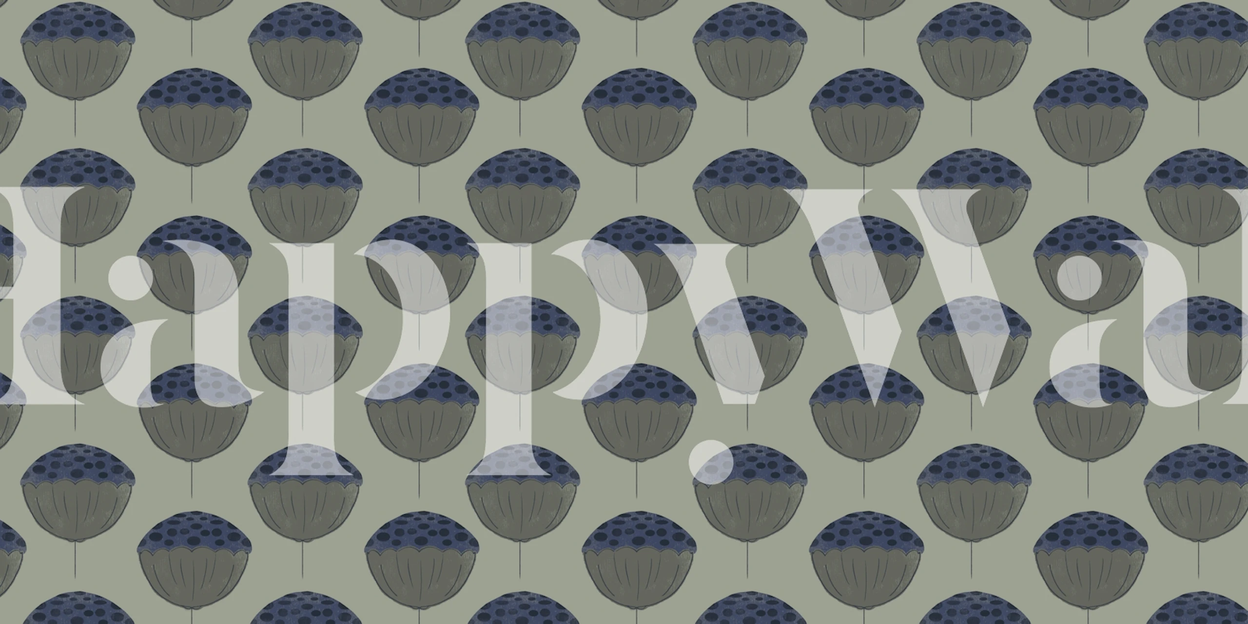 Mid Century Flower wallpaper pattern in a room