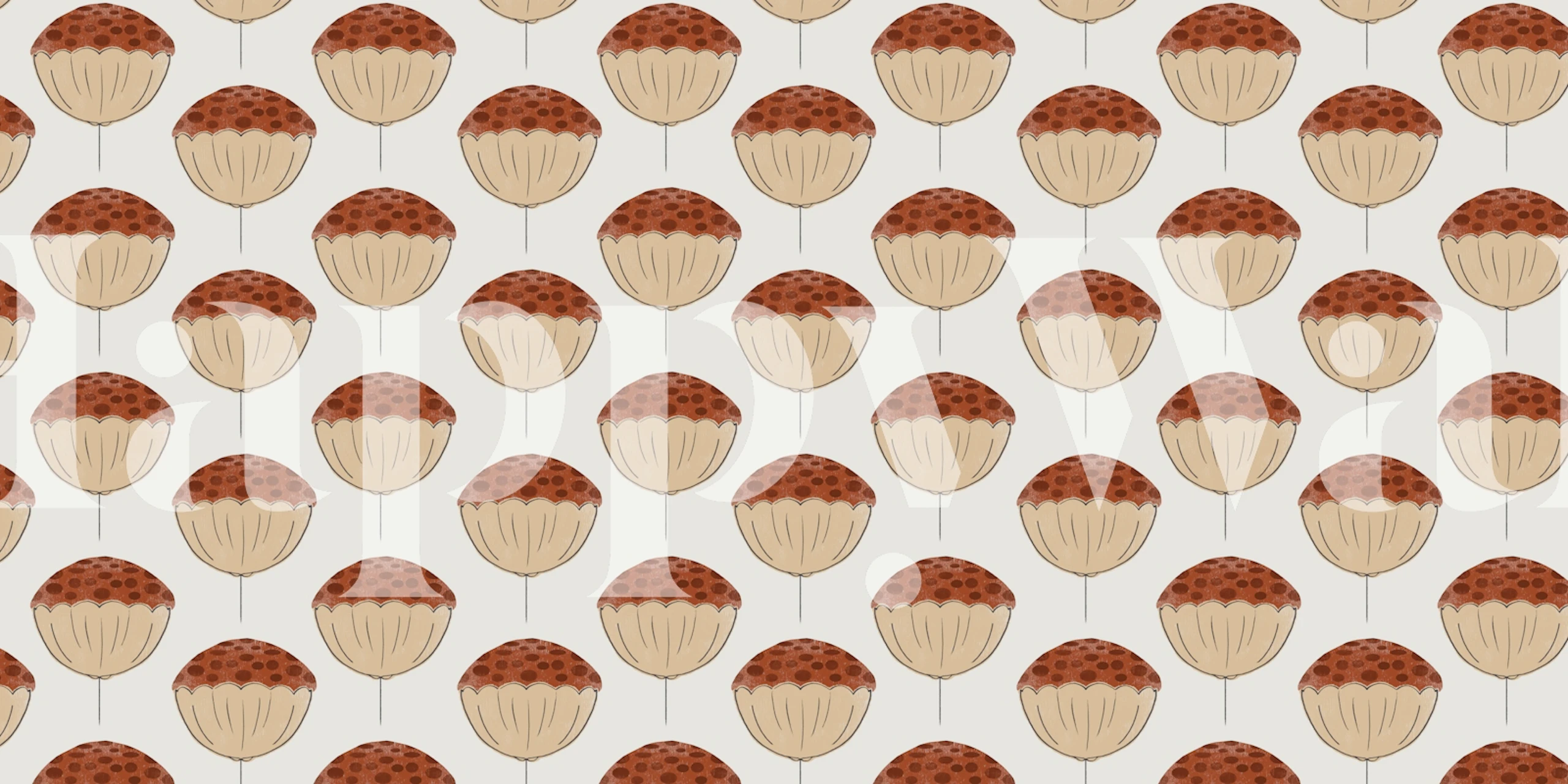 Retro blomster tapetmønster i en rumvisning