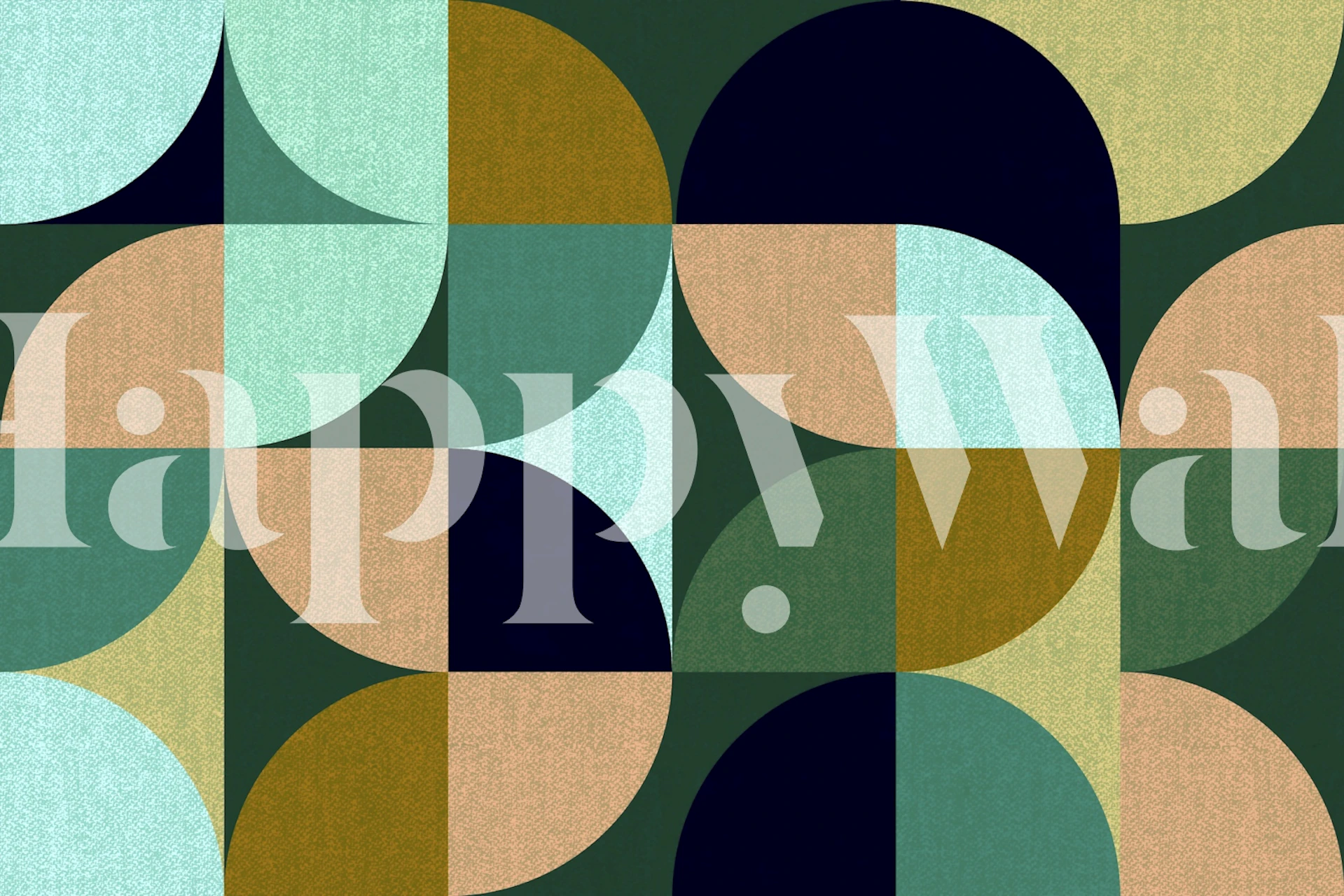 Circle shapes wallpaper in a stylish room