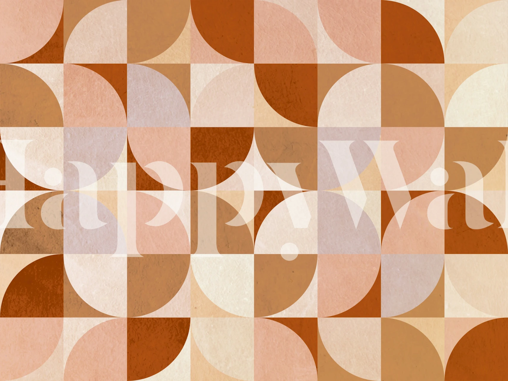 papel de parede Bauhaus Circle Shapes em um quarto