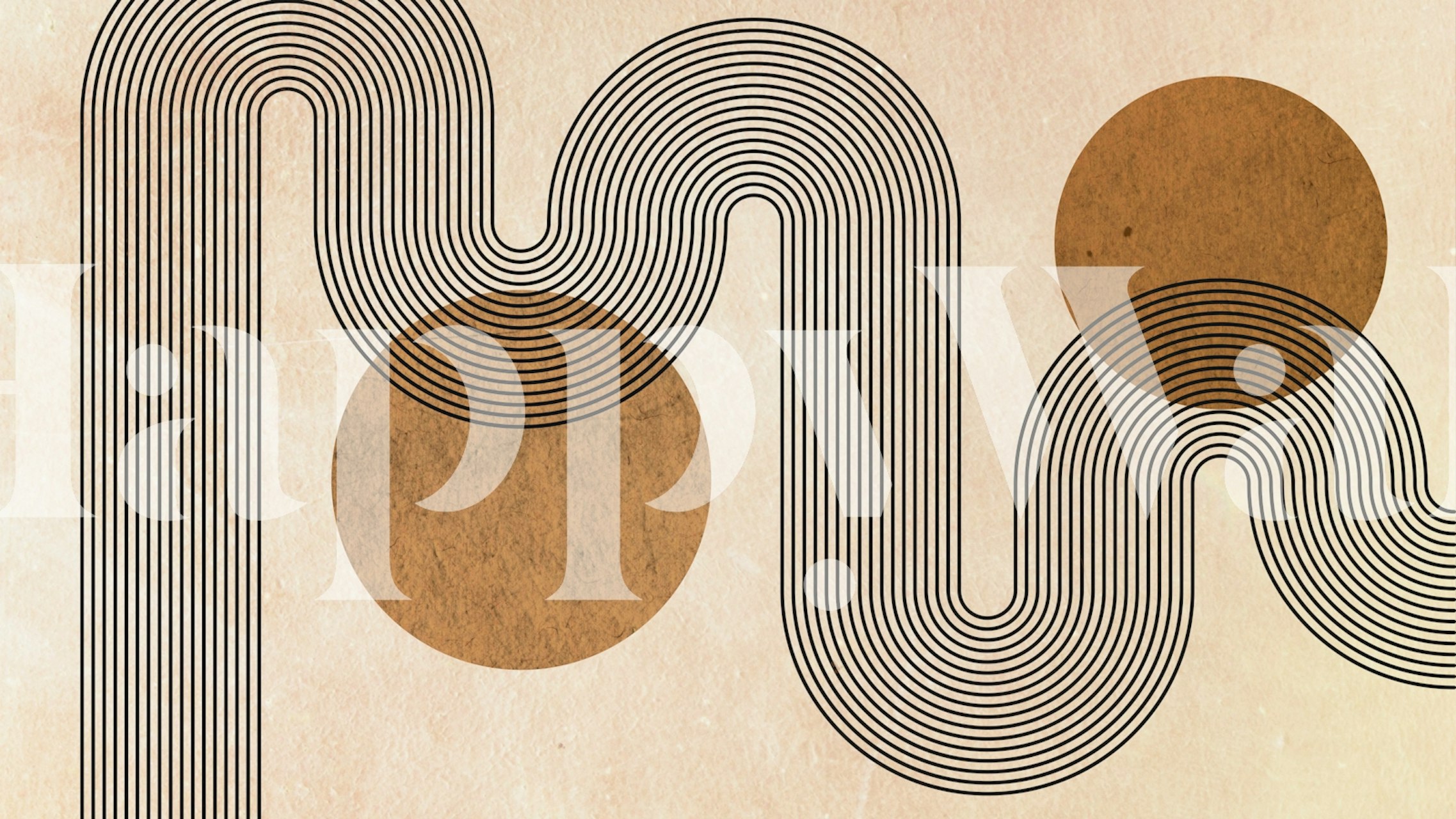 Papier peint Circle Line Art dans une pièce